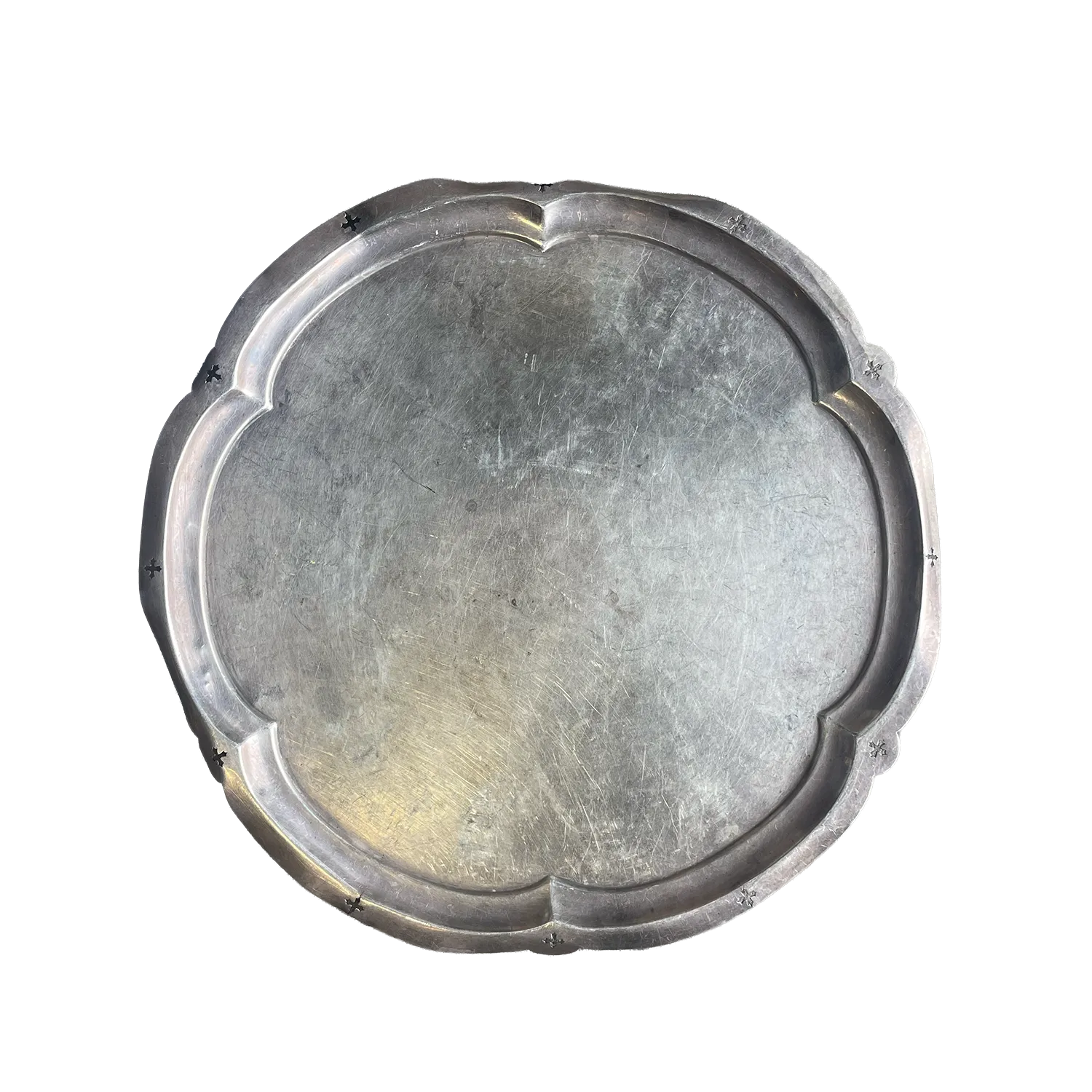 Scolloped Edge Silver Tray