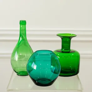 Trio of Green Vases