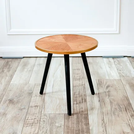 Natural and Black Side Table