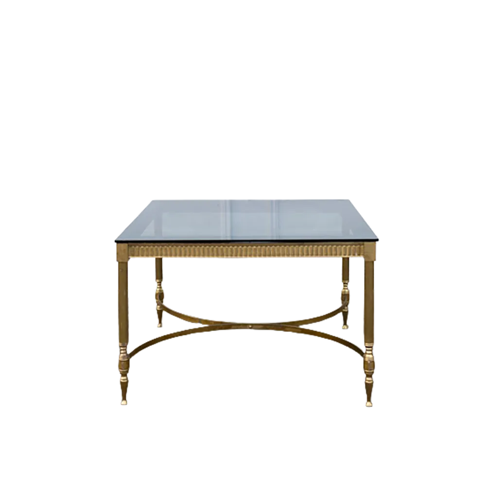 Gold and Black Glass Coffee Table