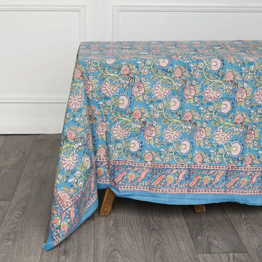 Multi-Coloured Flowers Cotton Tablecloth