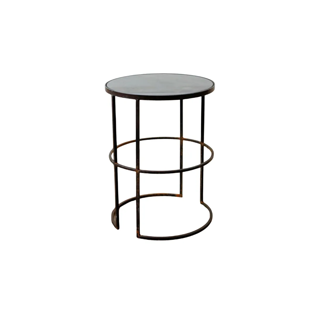 Round Side table with Granite Top - Large