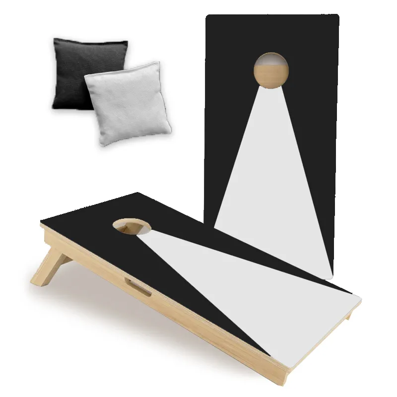 Black and White Cornhole Boards and Bags