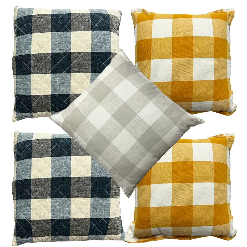 Solid Plaids 5 Pillow Package