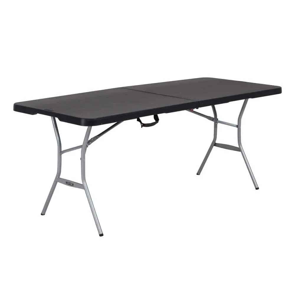 6' Black Folding Plastic Table