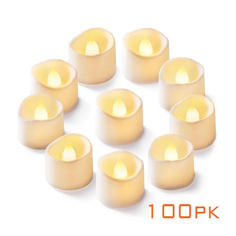 Premium Warm Light Flickering LED Tealight Candles