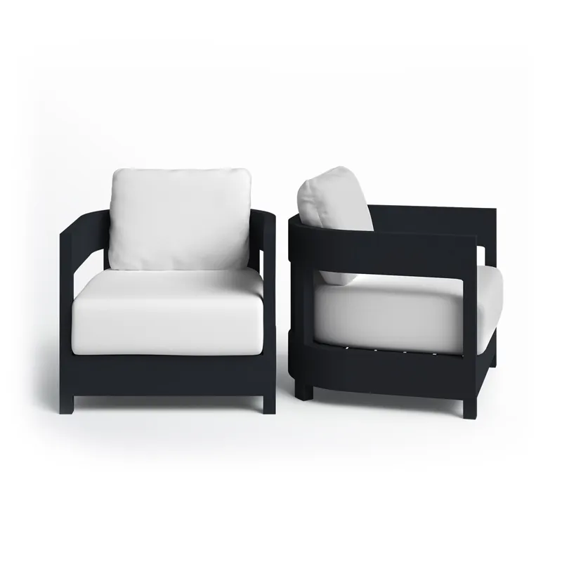 White and Charcoal Outdoor Chairs (2 pieces)