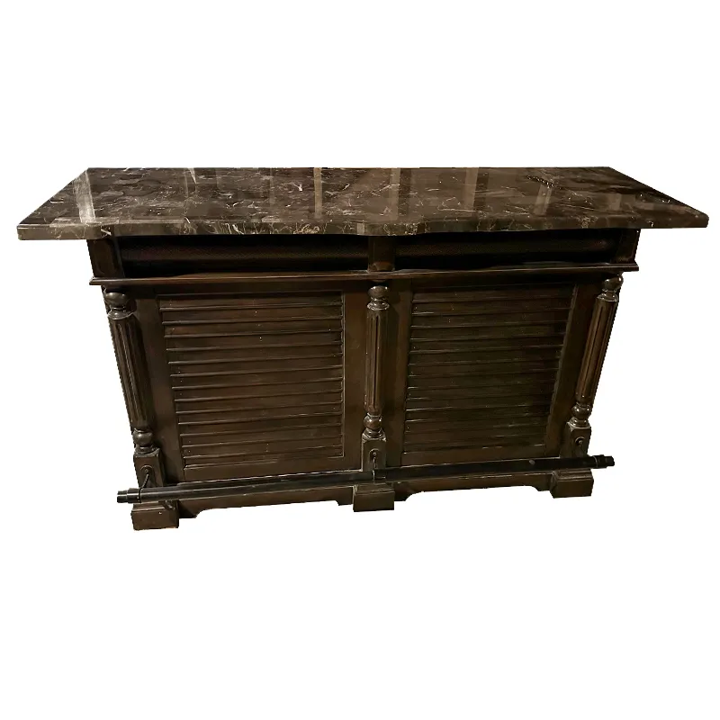 Classic 6' Marble Topped Wood Bar