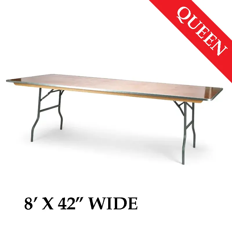 Queen 8' Wooden Banquet Tables