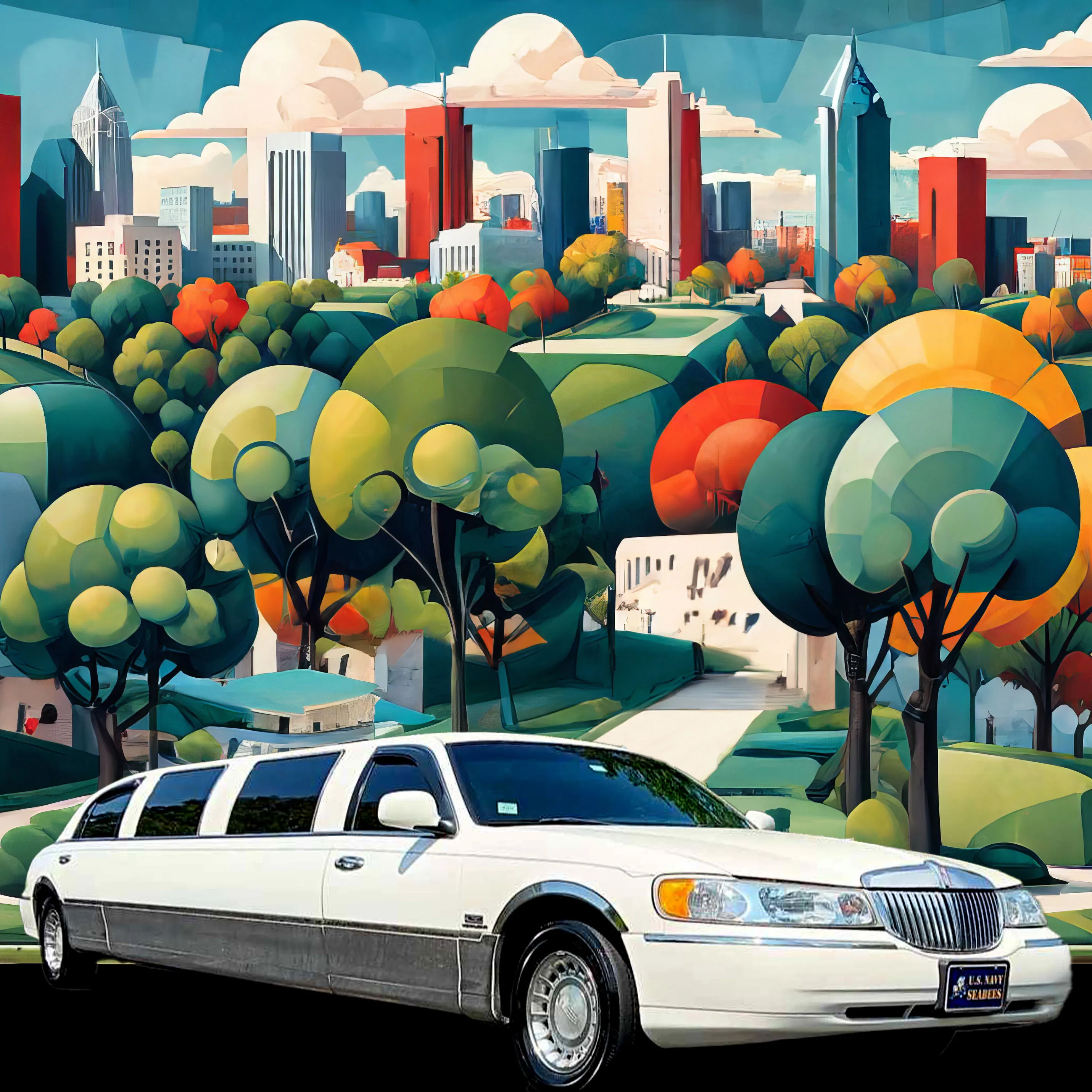 White Lincoln Continental Stretch Limo