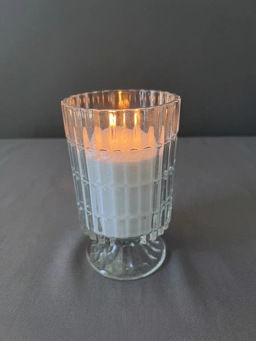 Sand Candle Diamond Cut Glass