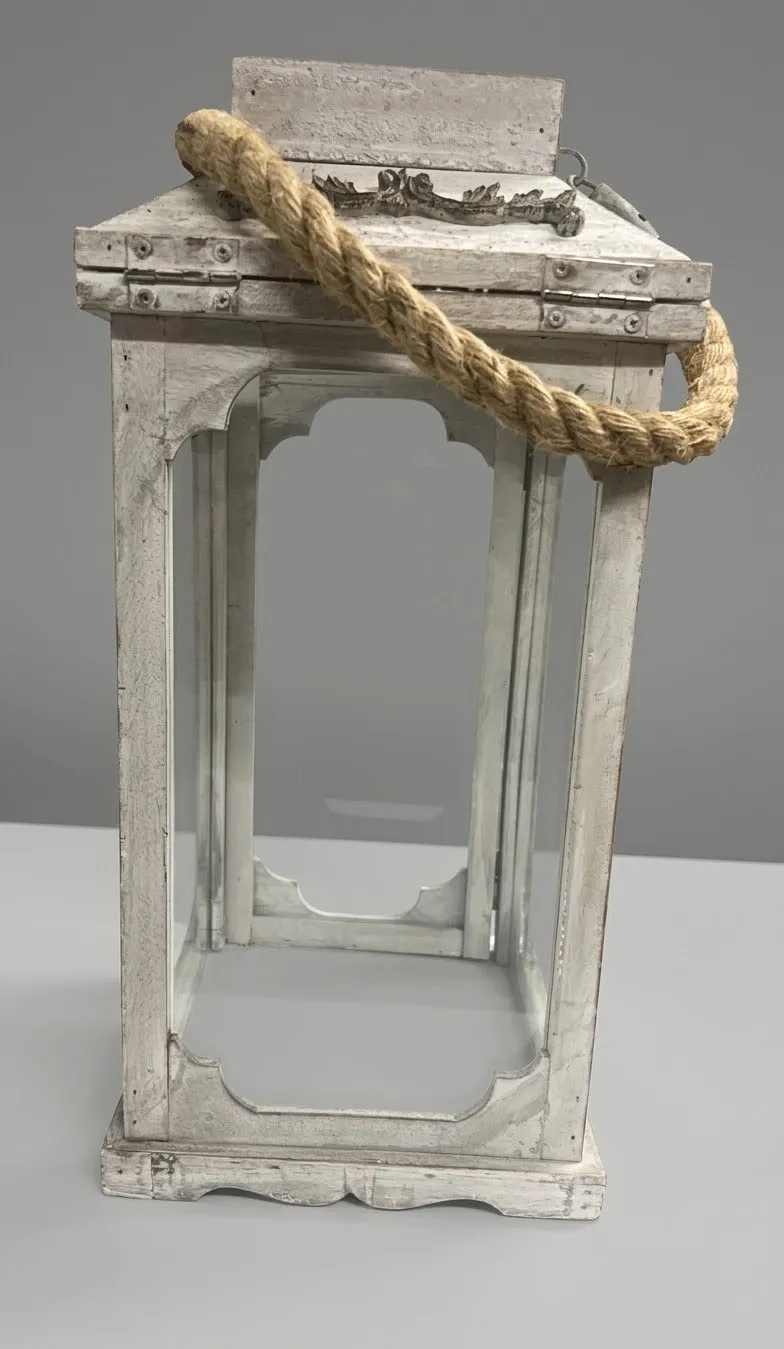 Lantern Rustic Wood & Glass