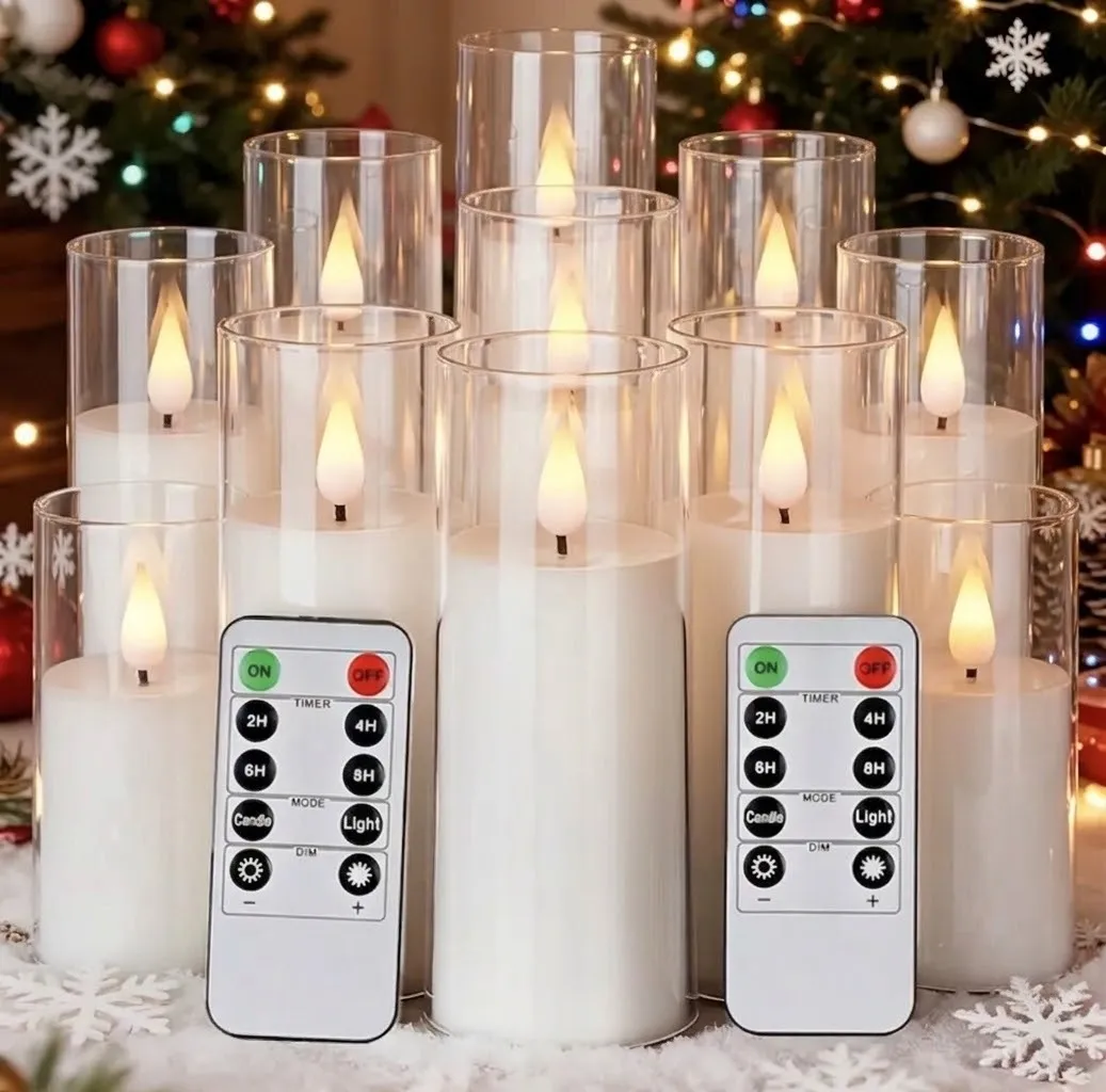 White Flameless Candles 10 set
