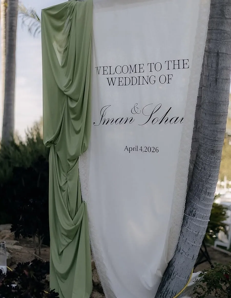Event Sign Ivory&Green Fabric