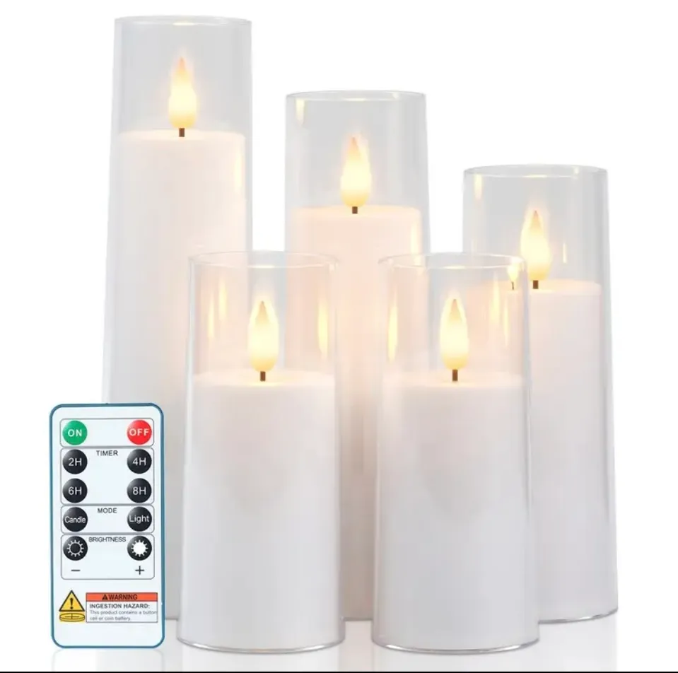White Flameless Candles 6 set