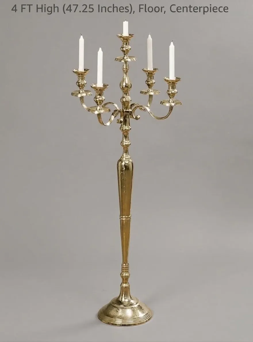 Candelabra Gold 5 Heads  4 ft