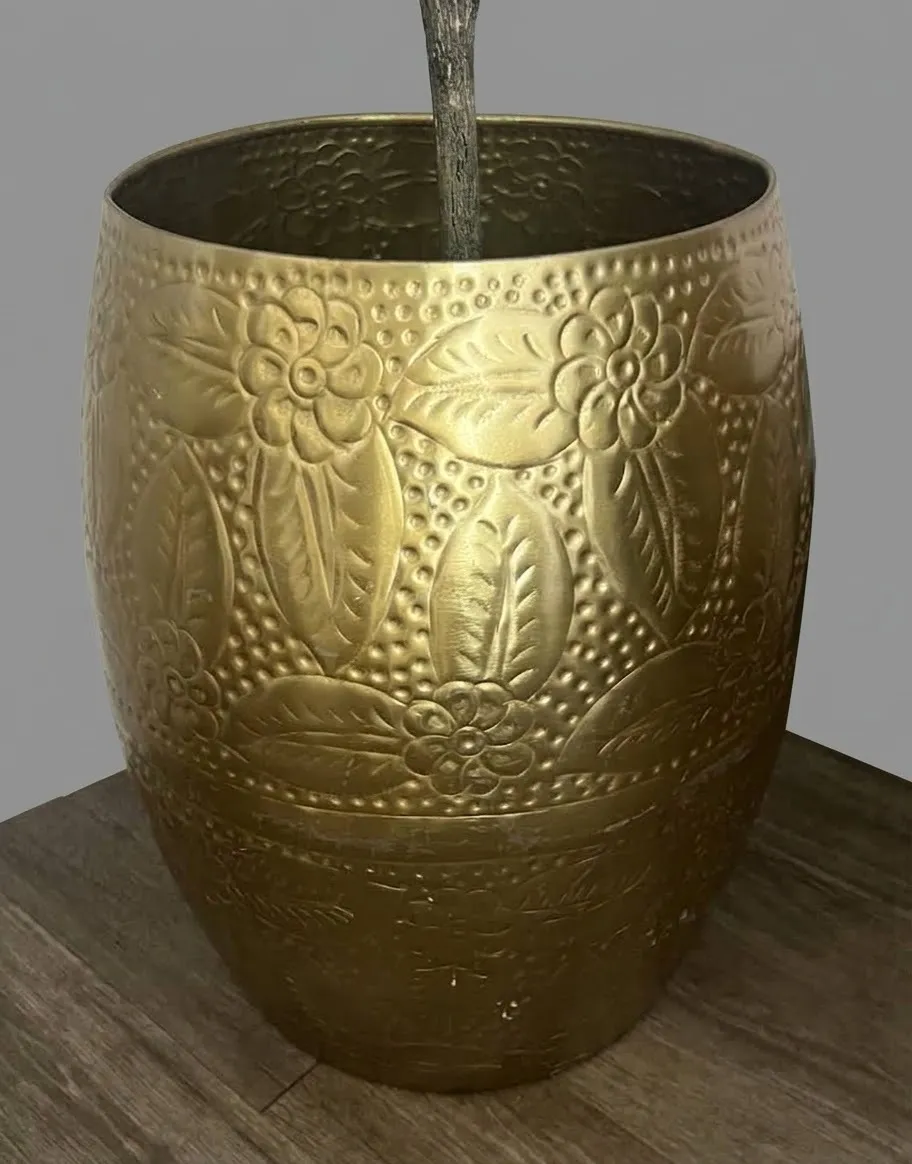 Embossed Metal Planter 
