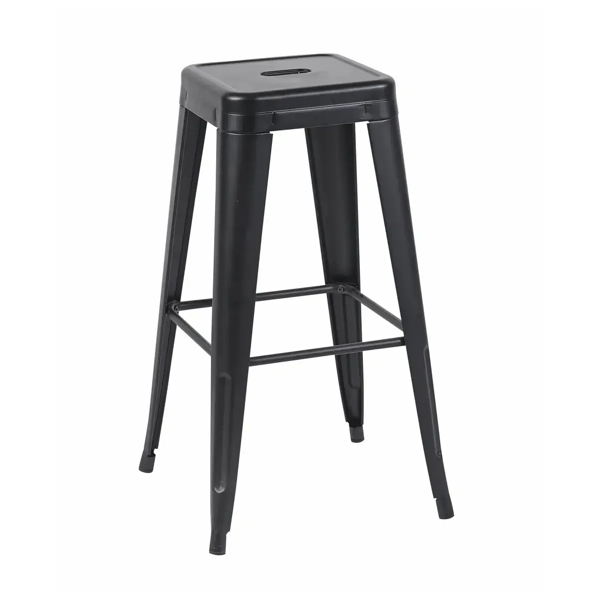 Black Metal Bar Stool (Matte)
