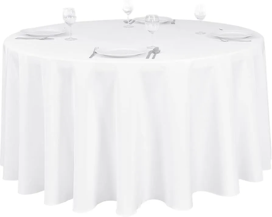 White 120in Round Table Linen