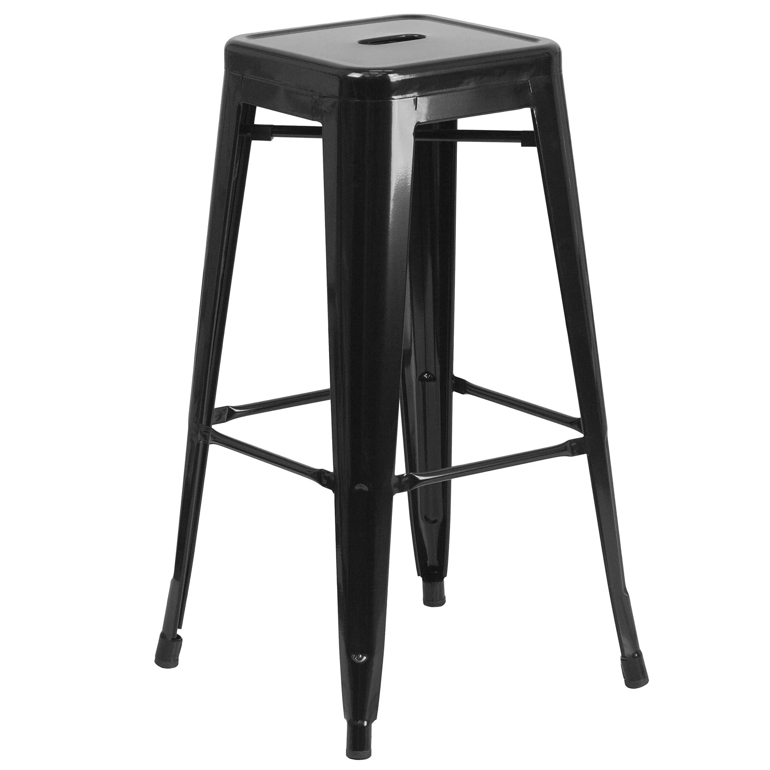 Black Metal Bar Stool (Shiny) 
