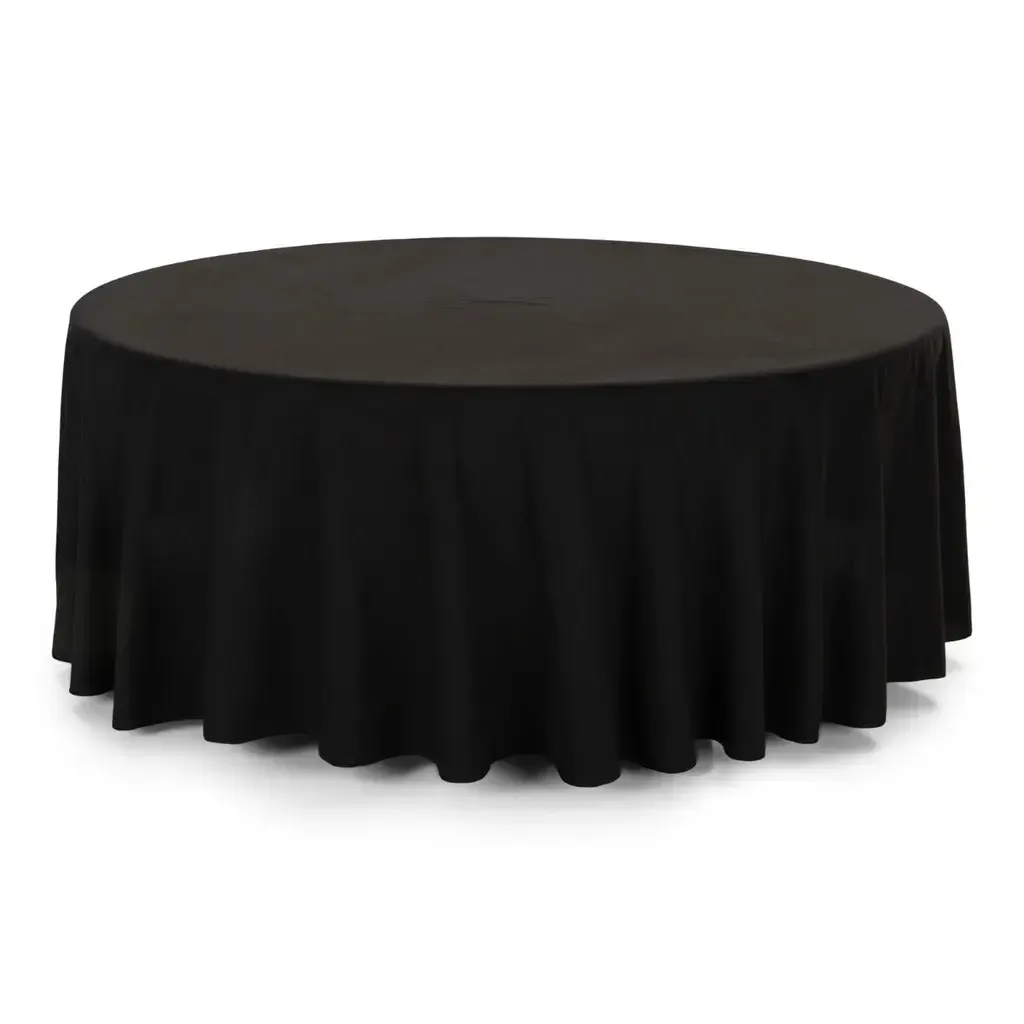 Black 120in Round Table Linen