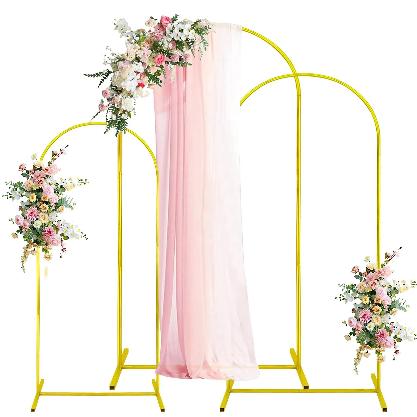 3 Piece Gold Metal Wedding Arch