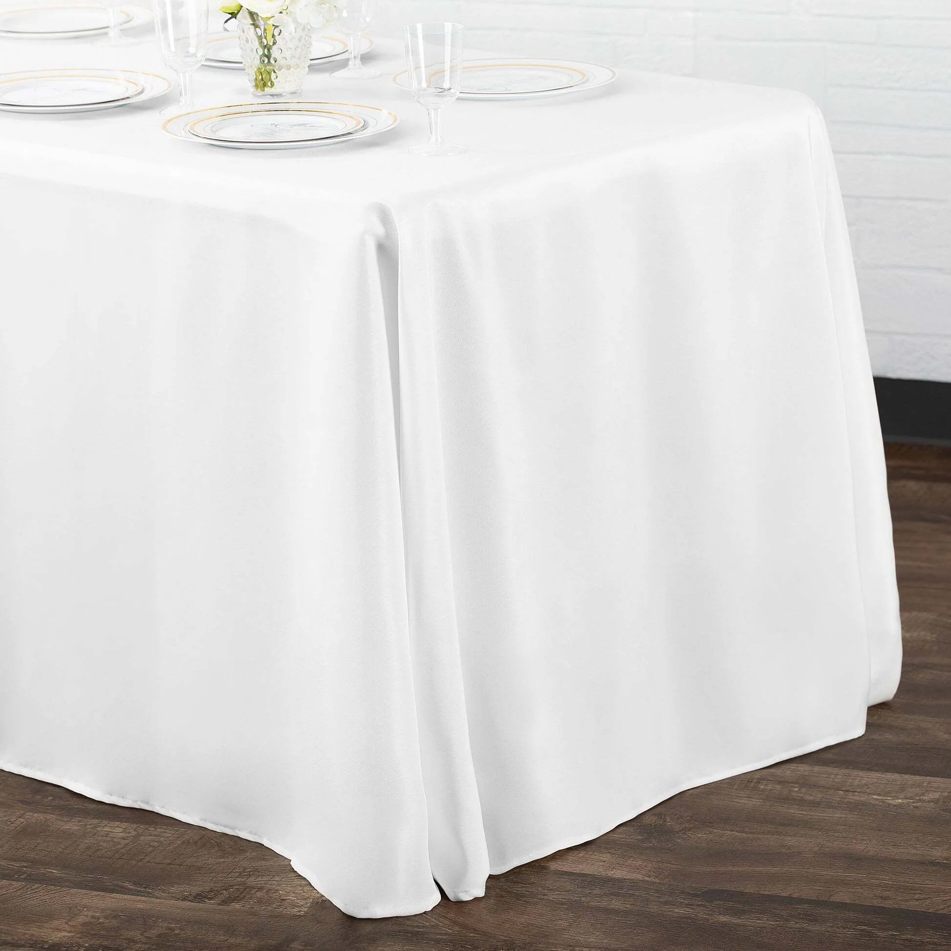 Table Linens- Polyester (White) Rectangular