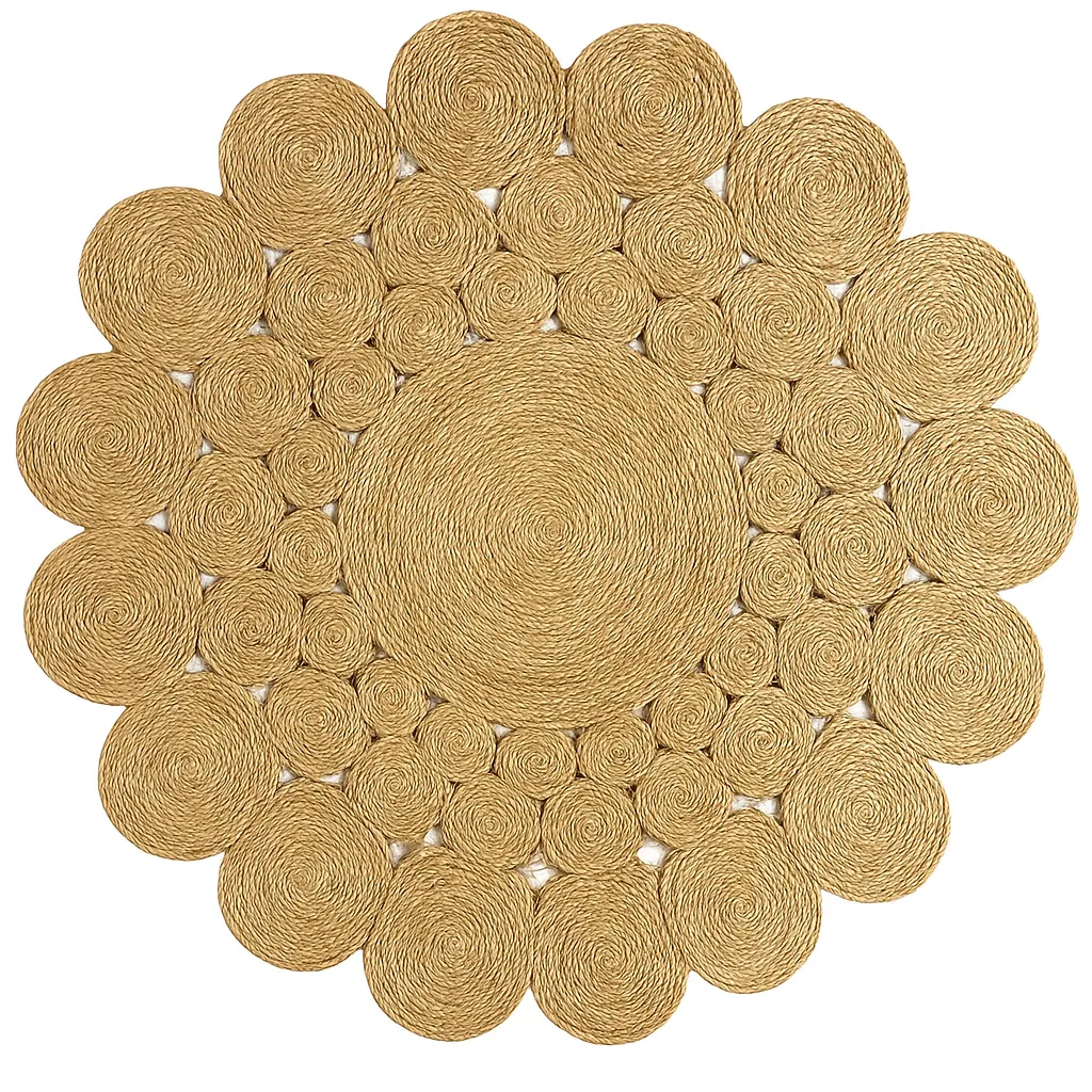 Natural Fiber Boho Round Accent Rug- 3 ft.