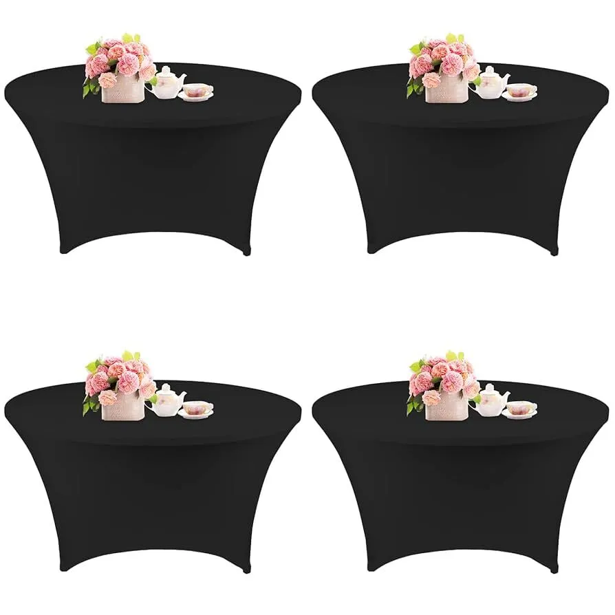 Spandex Fitted Round Covers (Black)