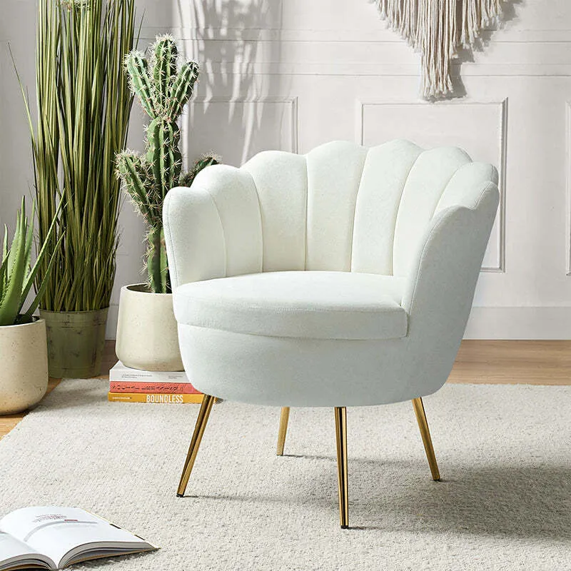 Velvet Barrel Chair (Ivory) (backdrop only)