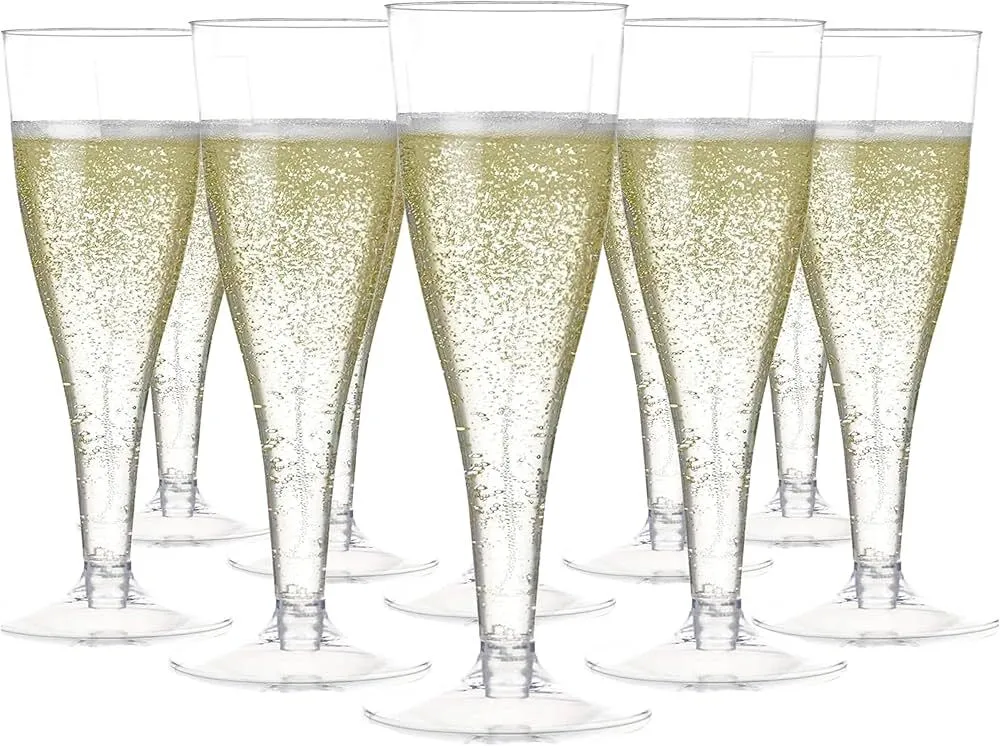 Champagne Plastic Stemware- Set of 40