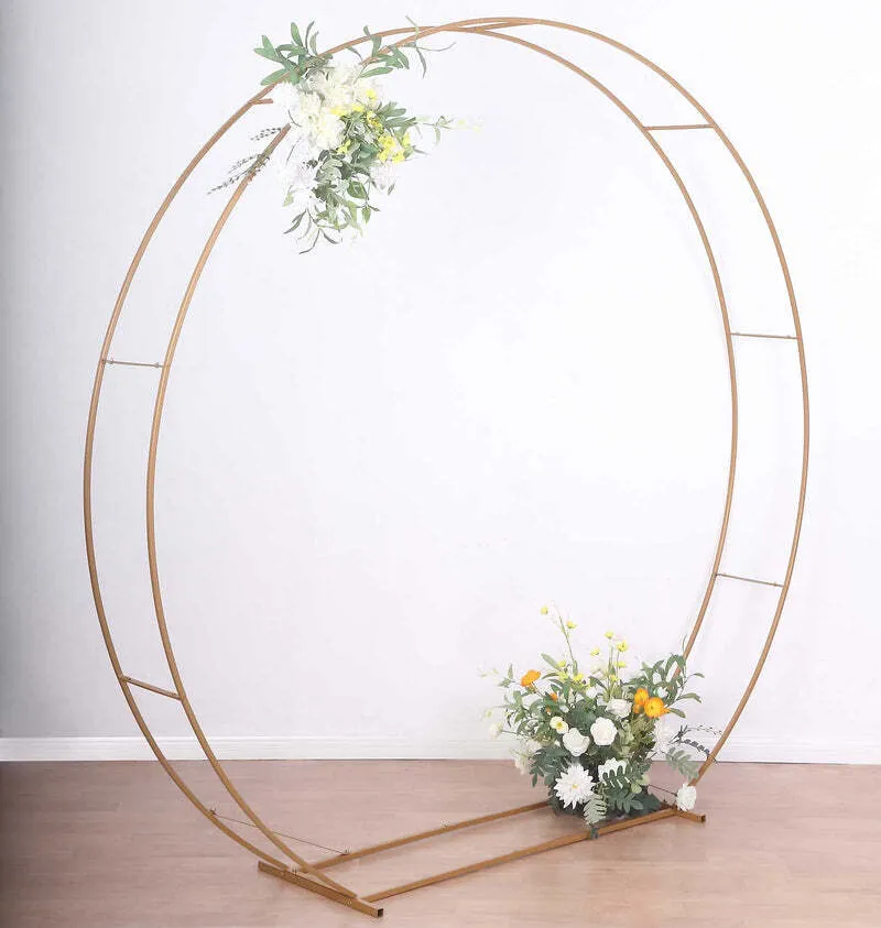 Heavy Duty Metal Double Loop Arch/Backdrop- gold