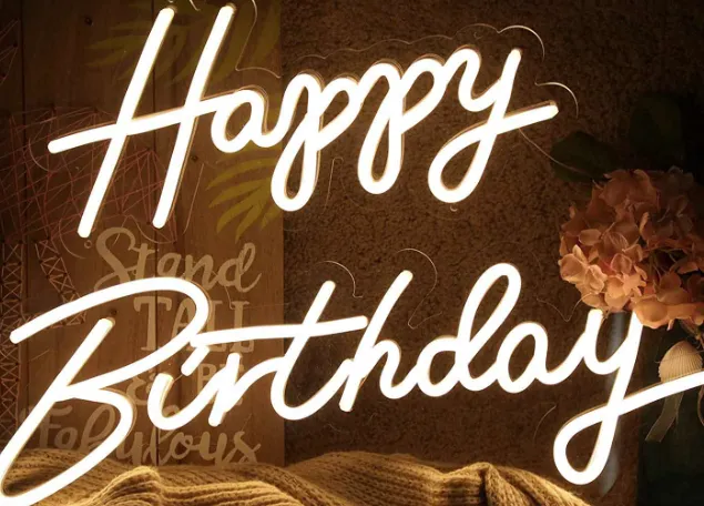 Happy Birthday Neon Light Up Sign