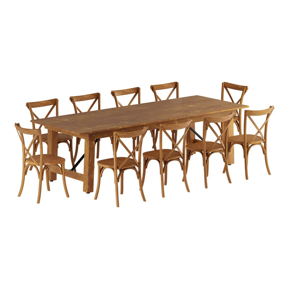 Vineyard Cross-Back Farm Chair - Set of 10