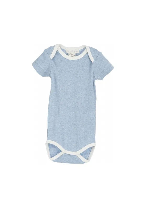 Baby Body Short Sleeve - Light Blue - Melange Rib