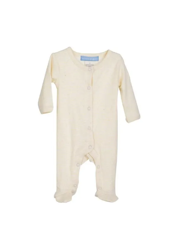 Newborn Rib Suit - Lemonade/Offwhite - Rib stripe
