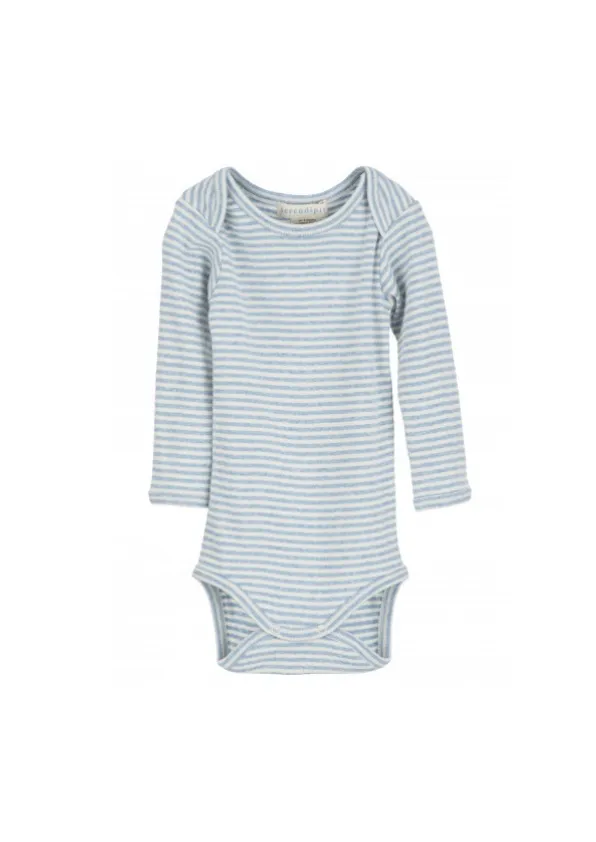 Baby Body Stripe - Lightblue / Offwhite