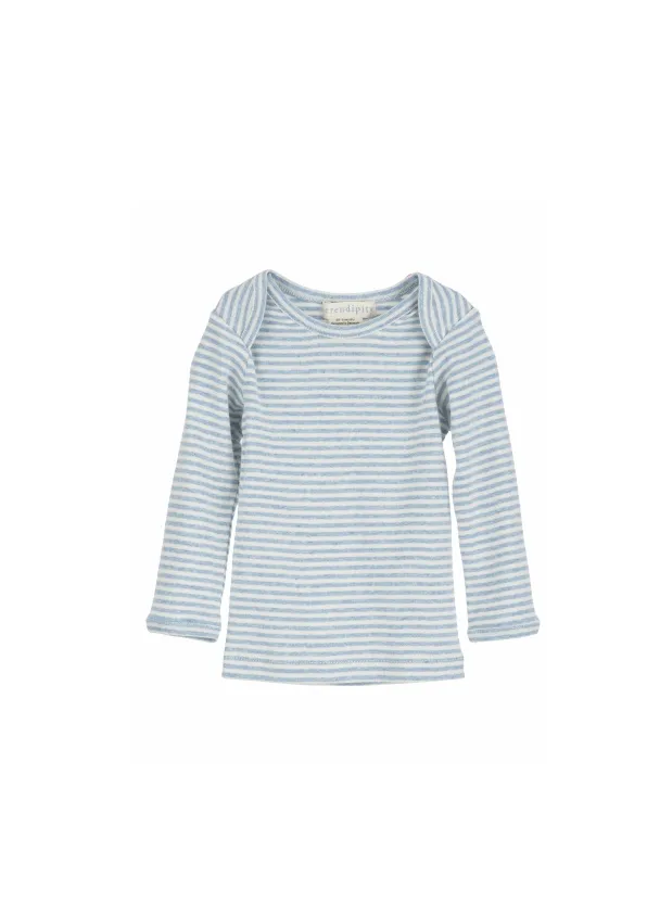 Baby Shirt Tee Stripe - Lightblue / Offwhite
