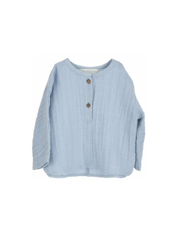 Baby Shirt Muslin - Steel Blue