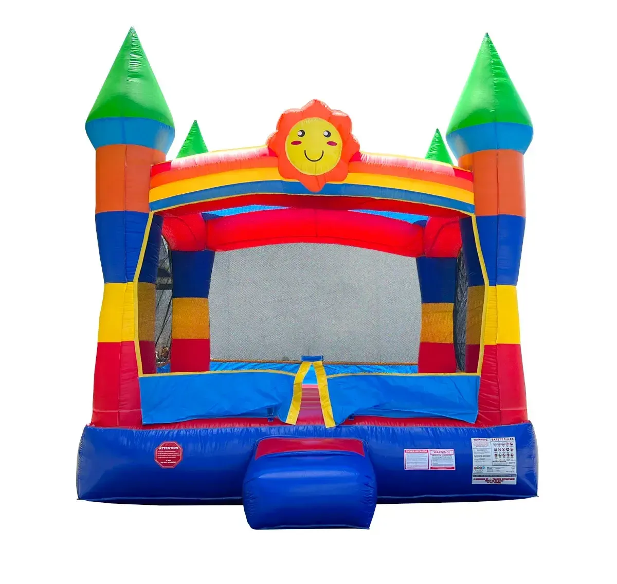 Rainbow Smiley Face Castle Bounce House