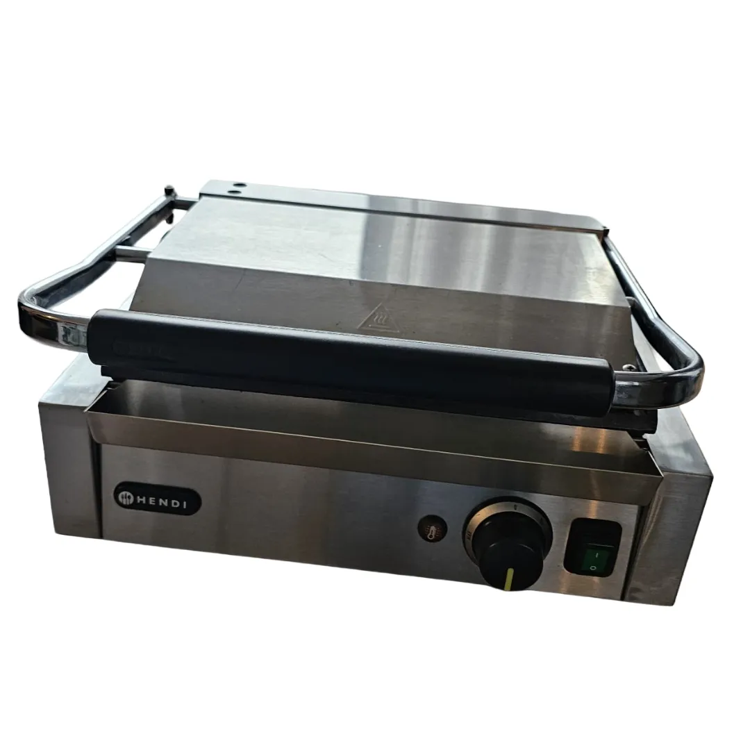 Contactgrill Hendi Enkel - RVS - 37 x 43 cm