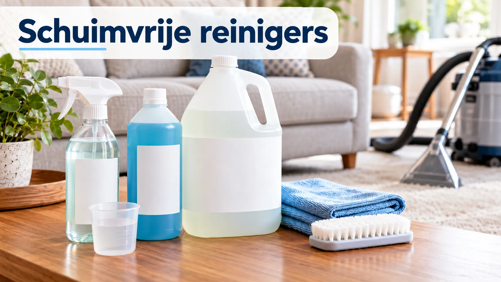 Tapijtreinigingsmiddelen en schoonmaakproducten voor het reinigen van banken, tapijten en vloerkleden met een professionele tapijtreiniger.