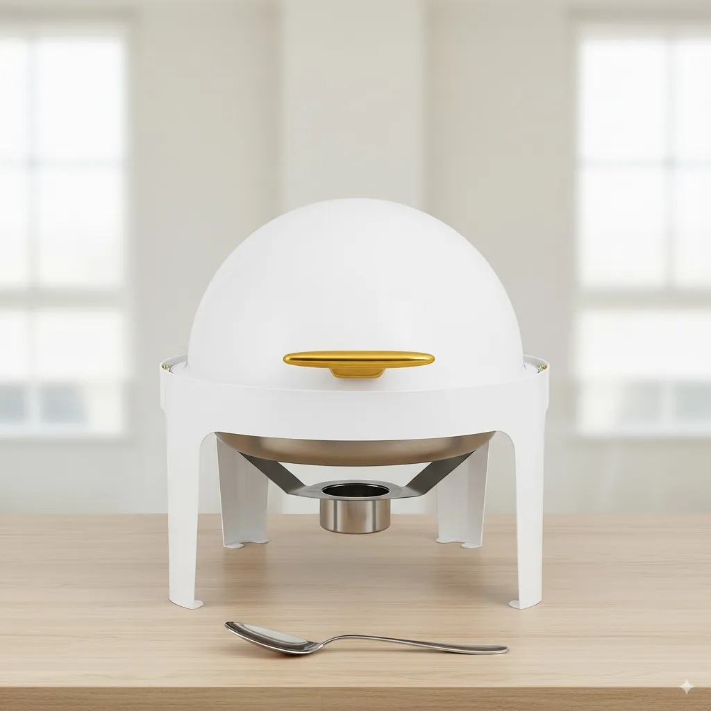Luxury White Dome Chafing Dish – 6L