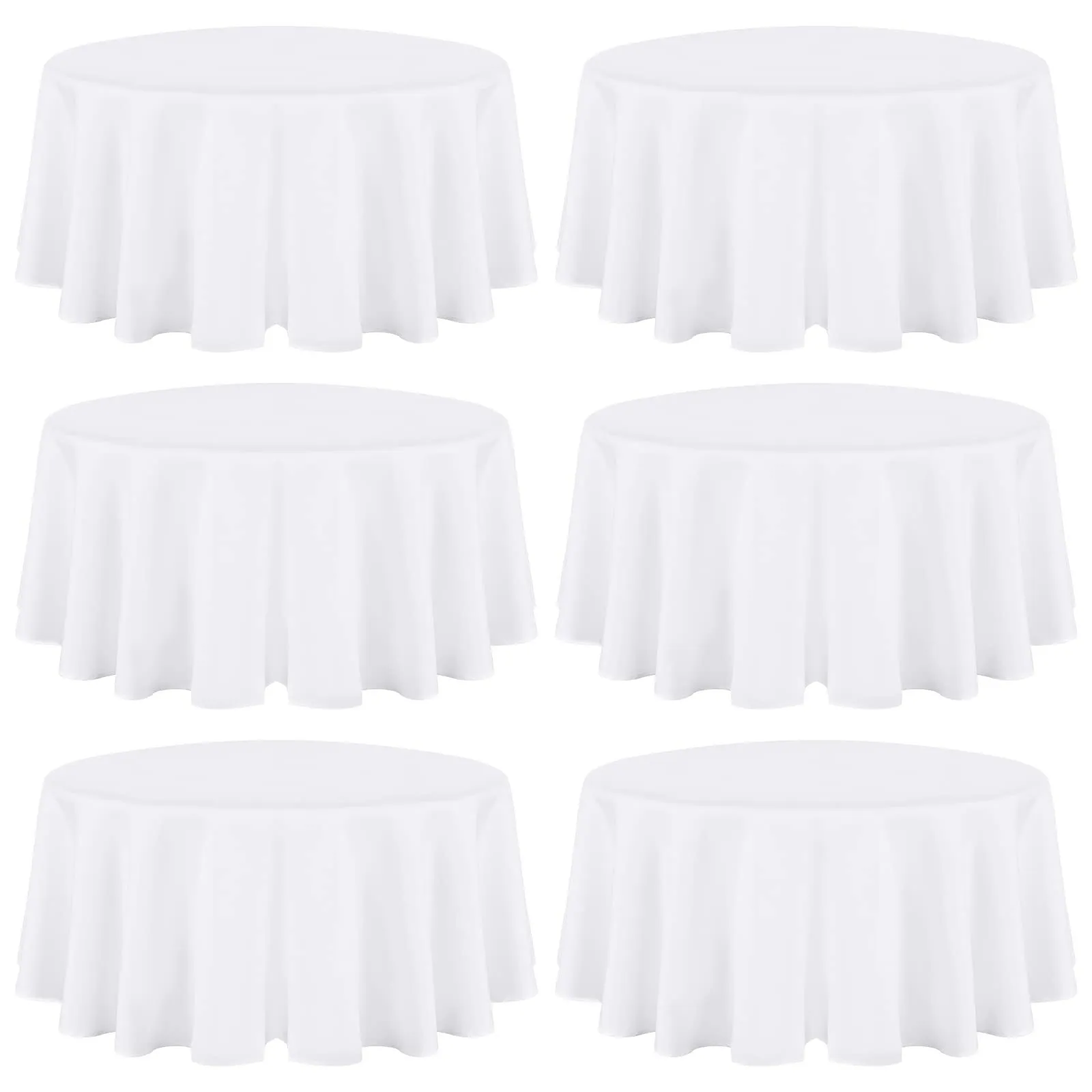 120" Round Tablecloth - White