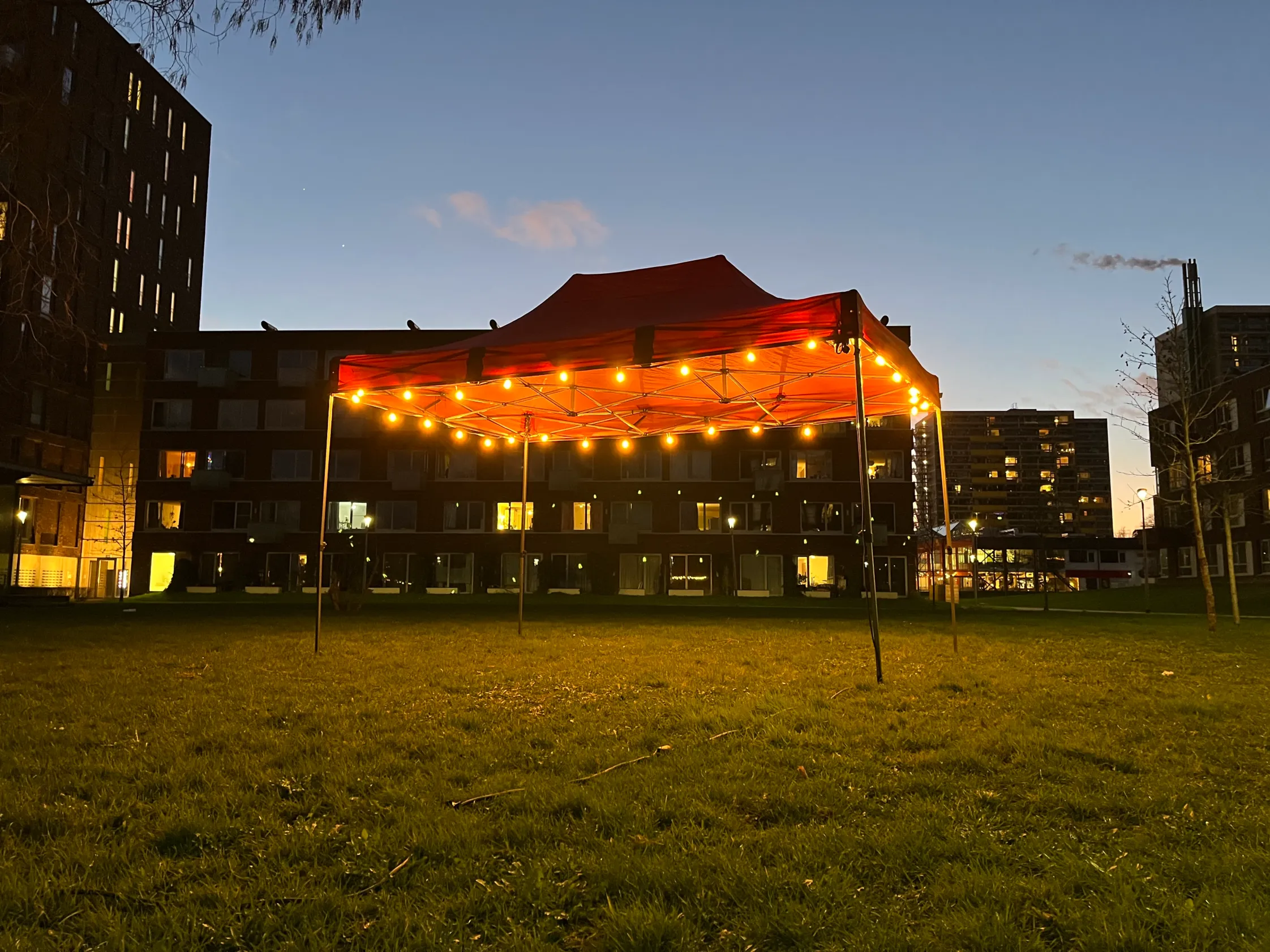 Overkapping Bordeaux Solo met verlichting
