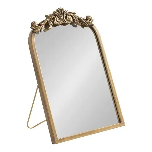 Tabletop Ornate Gold Mirror