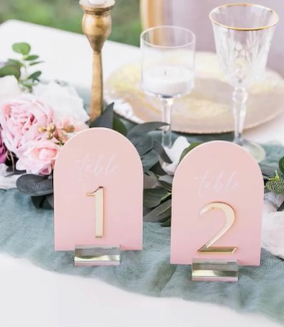Blush and Gold Acrylic Table Numbers