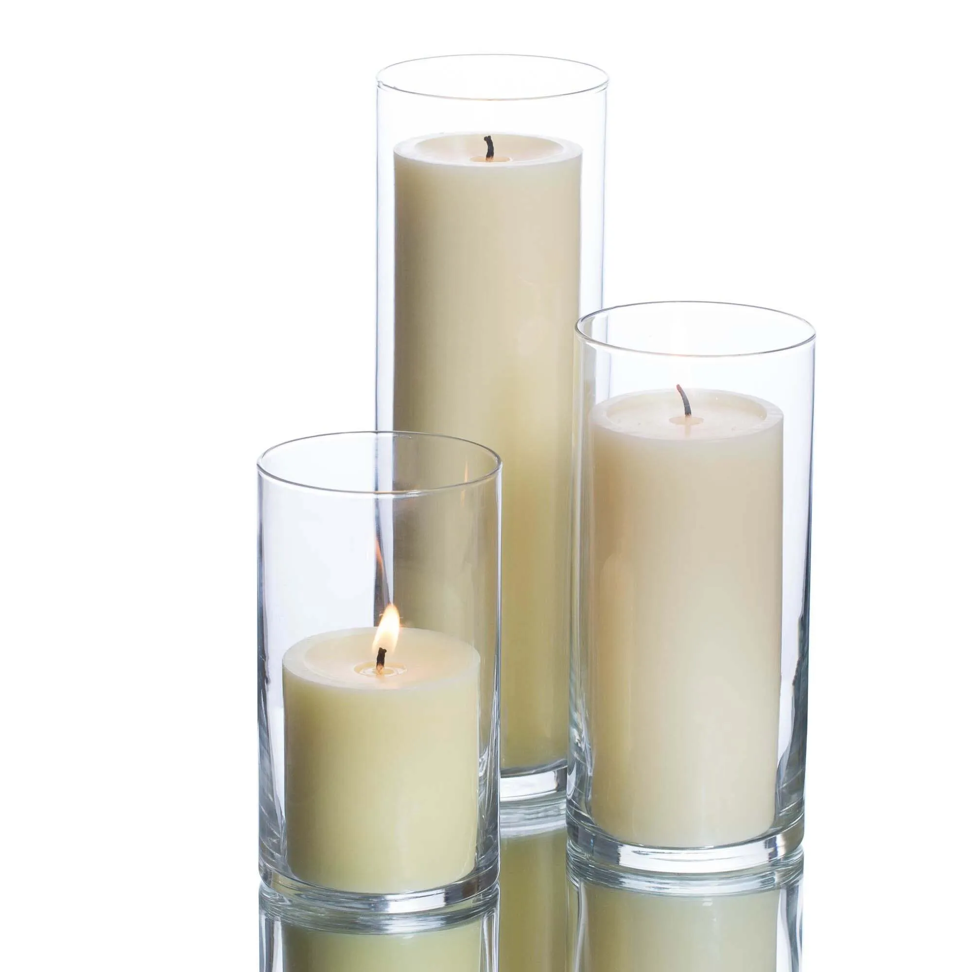 3 pillar candle holder and candle set
