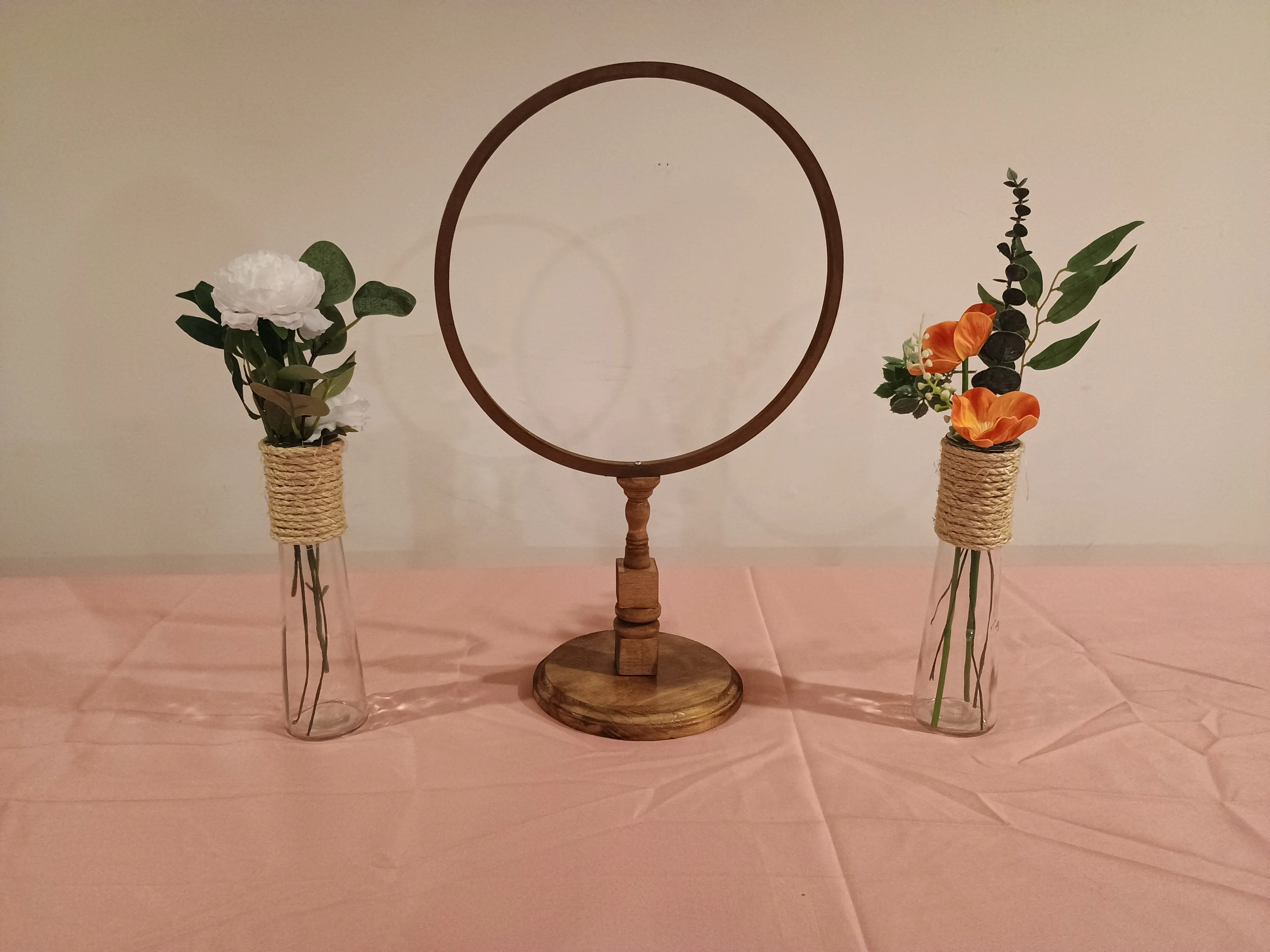 Wooden Hoop Centerpiece