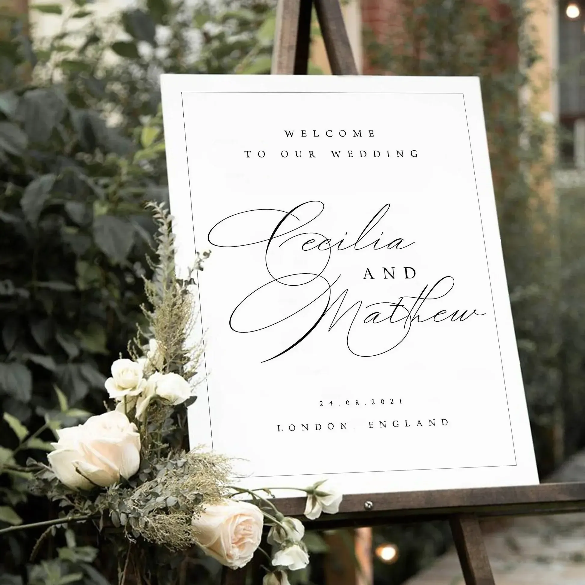Wedding Welcome Sign with stand